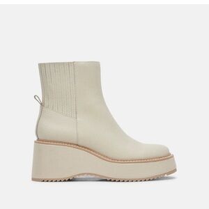 DOLCE VITA HILDE LEATHER PLATFORM BOOTS - IVORY Comfort